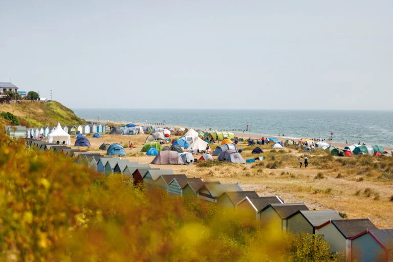Festival tents along the seafront